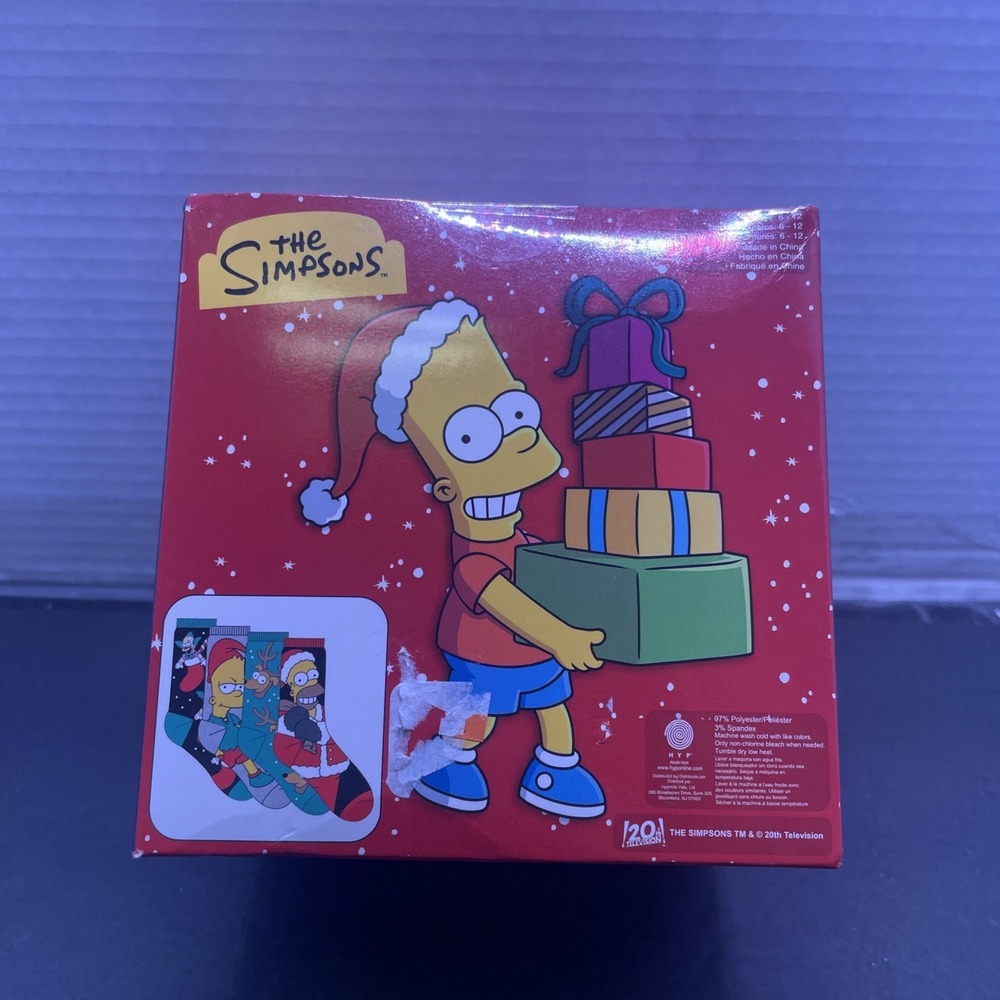 Holiday Fun Socks The Simpsons 4 Pair of Crew Socks